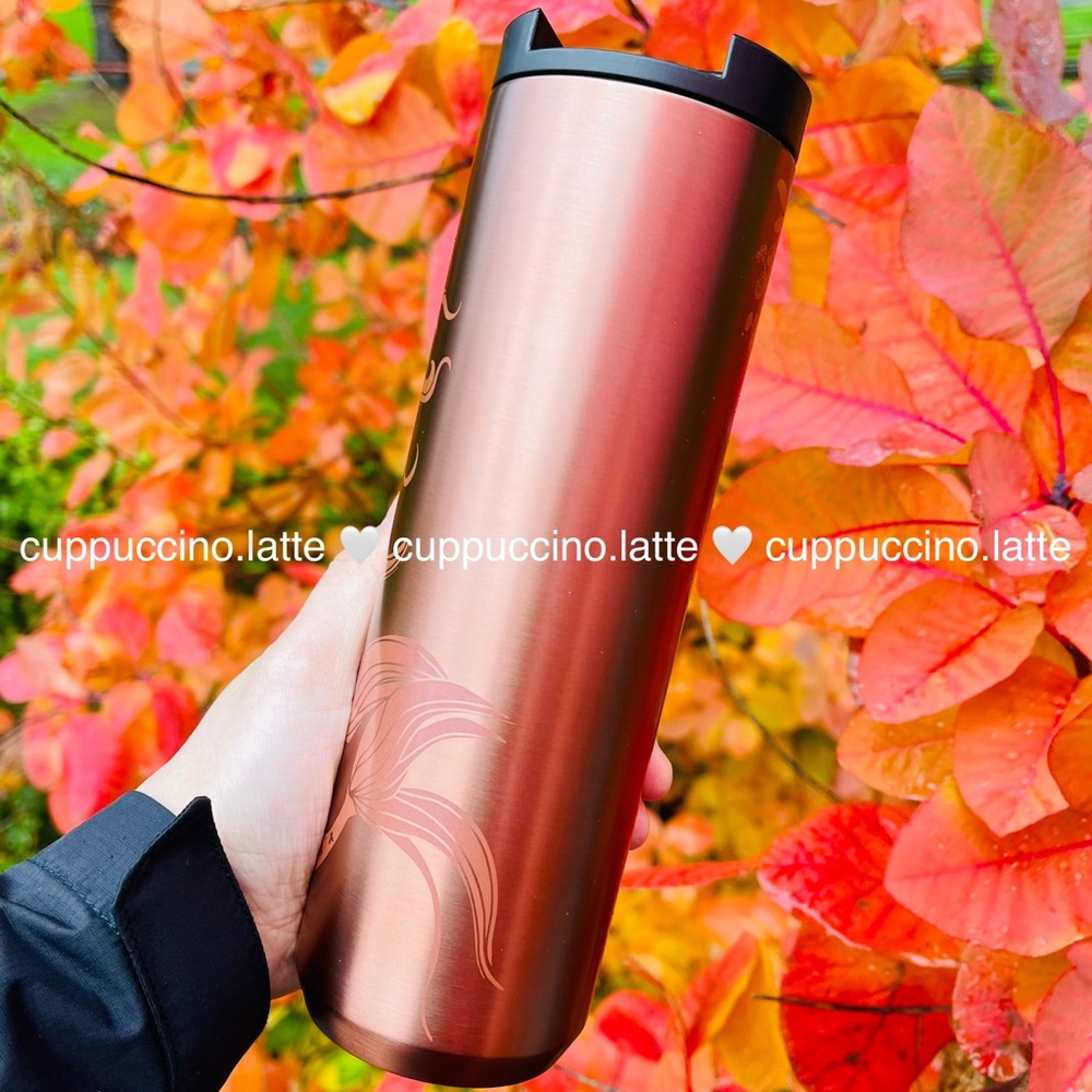 🤎LAST🤎Starbucks 2021 Holiday Rose Gold Bronze Mermaid Siren SS Bottle Tumbler - Picture 2 of 7